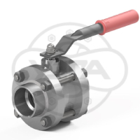 Кран шаровой разборный трехсоставной стяжной конструкции муфтовый Dn65 Pn16 09Г2С 11лс45п