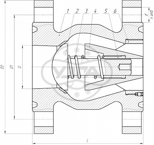 Клапан обратный осесимметричный под приварку Dn400 Pn250 Ст. 20
