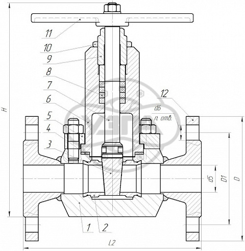 Задвижка клиновая стальная фланцевая Dn32 Pn25 Ст. 20 30с64нж
