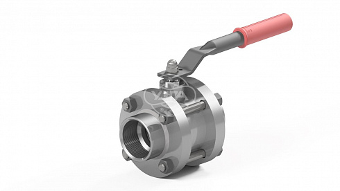 Кран шаровой разборный трехсоставной стяжной конструкции муфтовый Dn65 Pn10 12Х18Н10Т 11нж45п