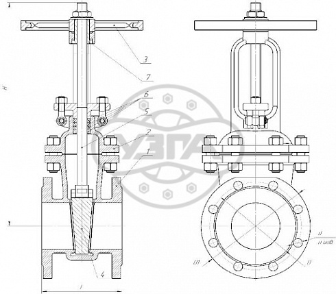 Задвижка клиновая литая фланцевая Dn100 Pn16 10Х17Н13М2ТЛ 30нж41нж